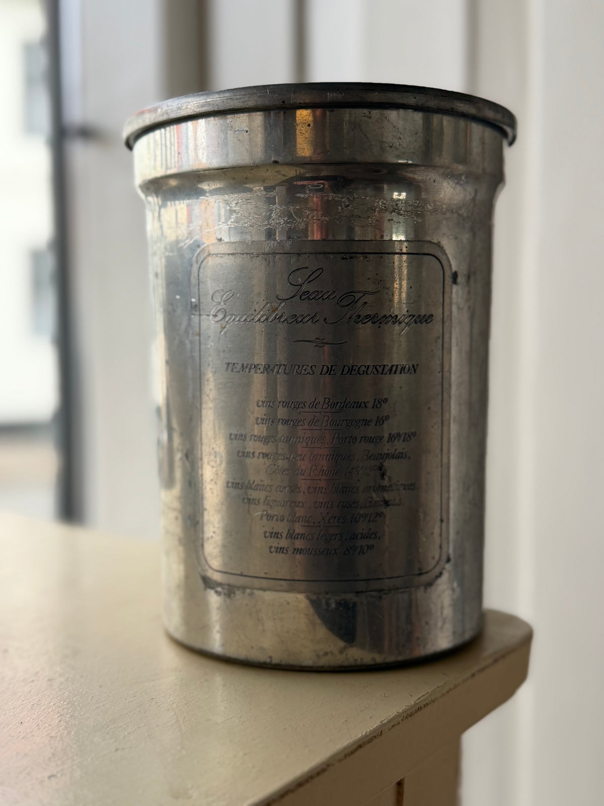 Fransk vintage vinkøler i tin – Original Les Étains du Manoir