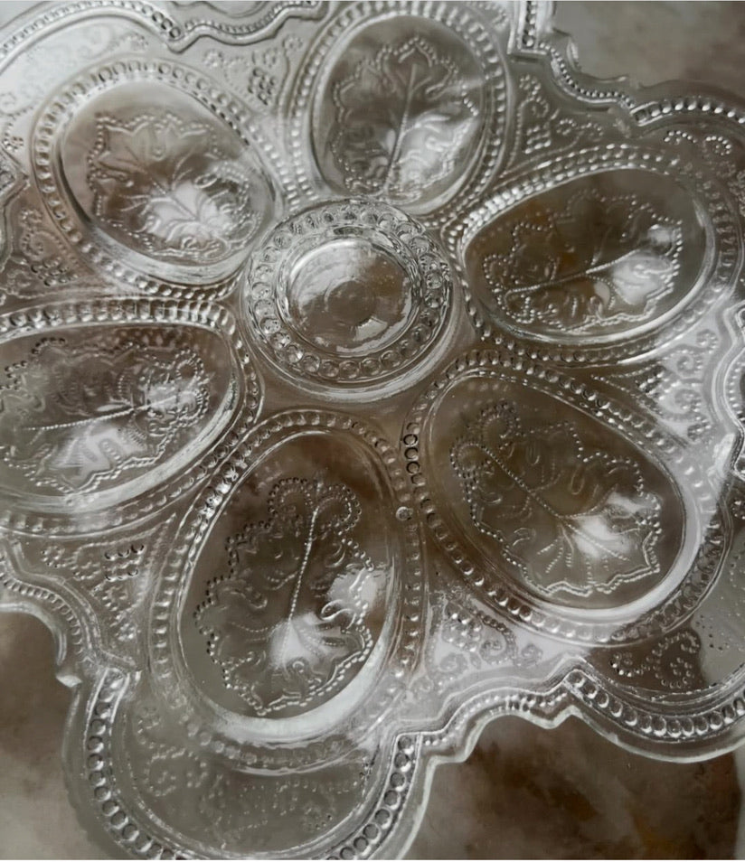 Lille æggefad af glas