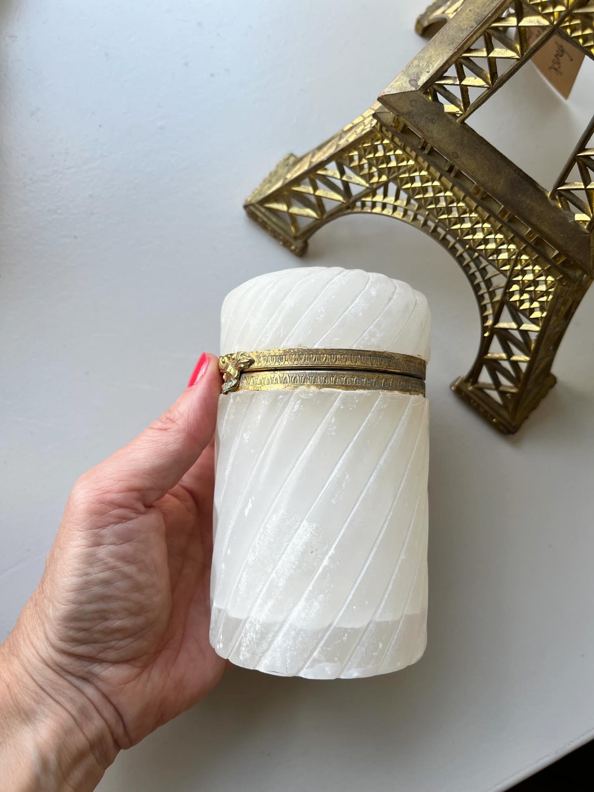 Fransk vintage alabastskrin