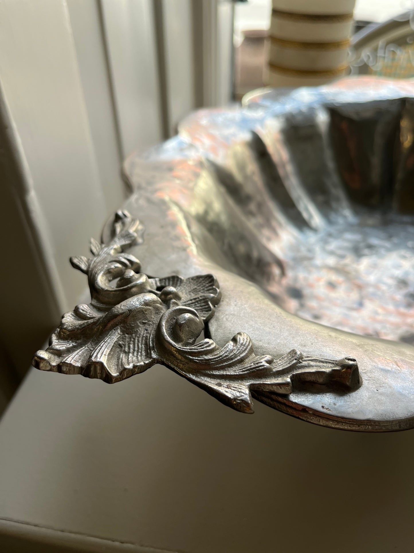 Fransk art nouveau sølvfad på fødder