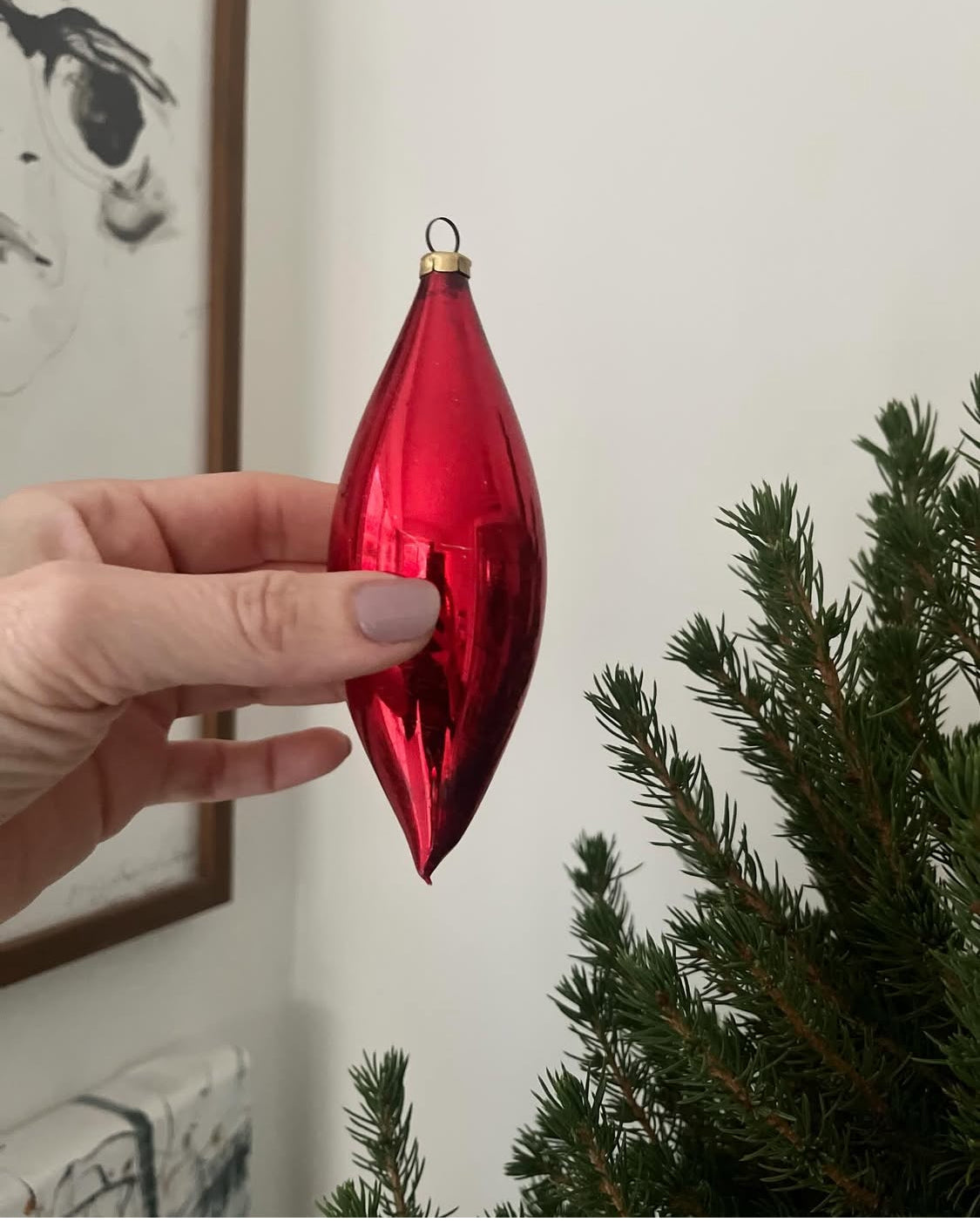 Vintage dråbeformet julekugle