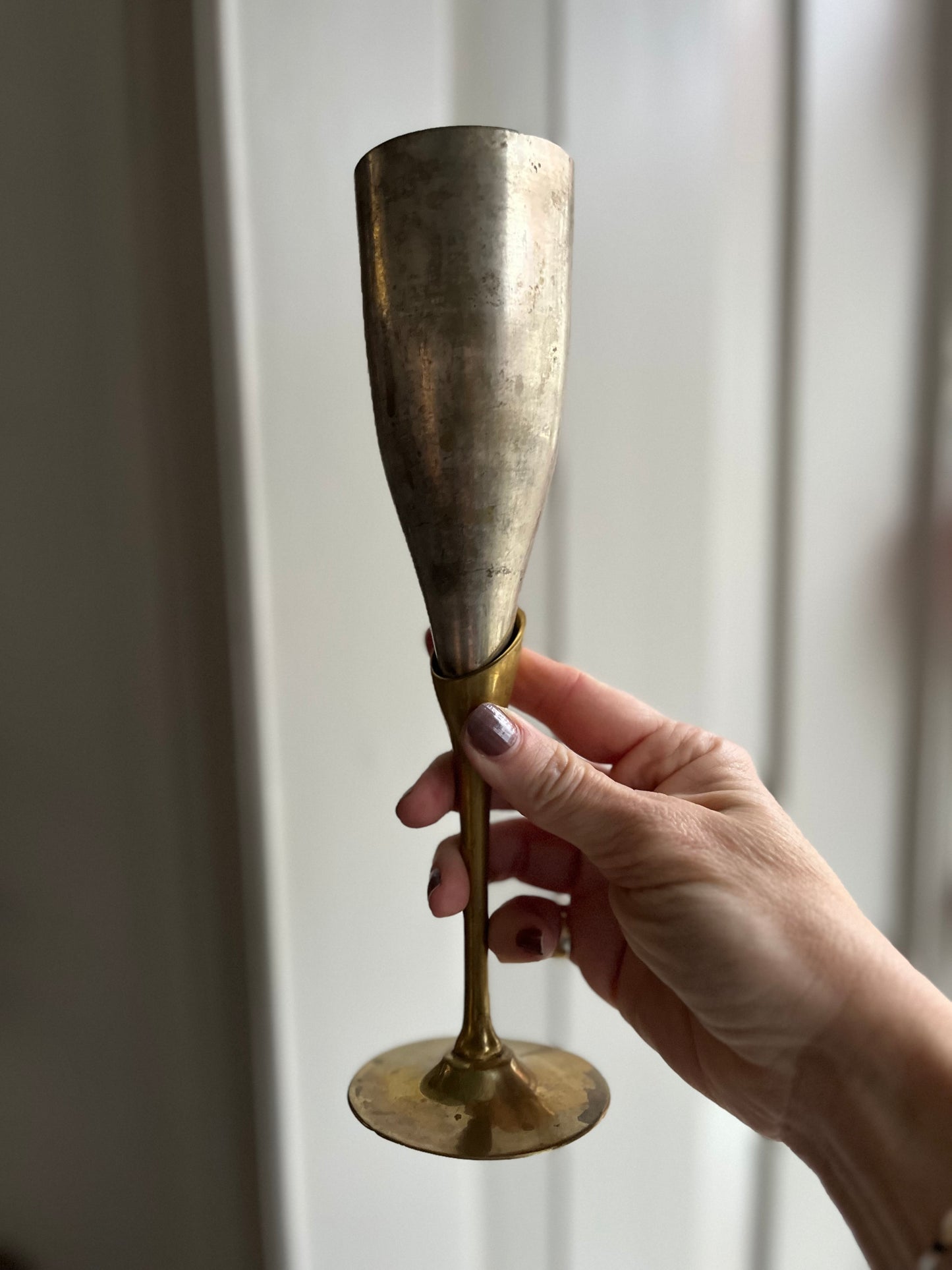 Franske messing champagnefløjter