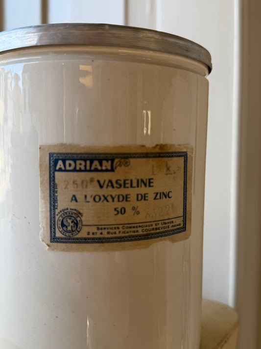 Vintage fransk apotekerkrukke af fajance