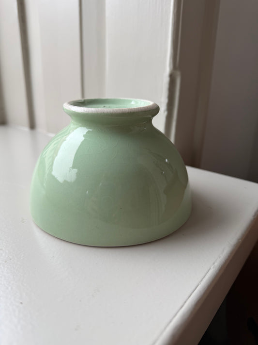 Fransk kaffeskål med mintgrøn glasur