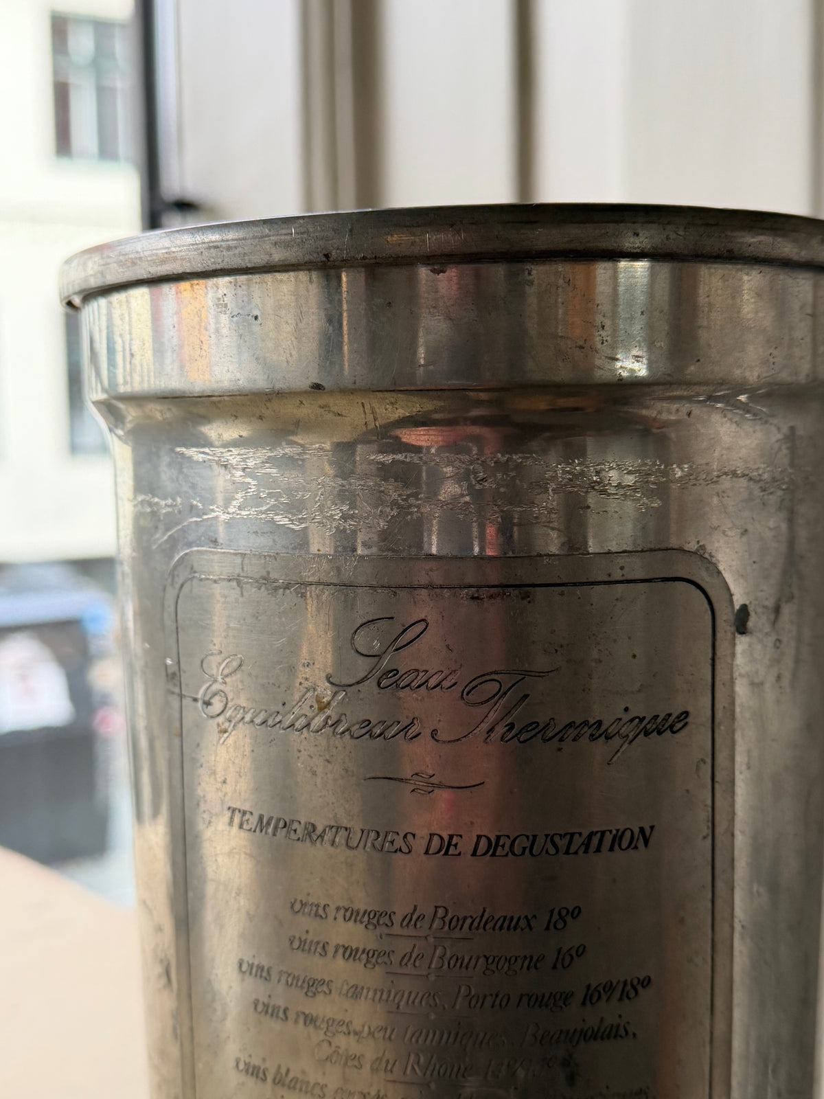Fransk vintage vinkøler i tin – Original Les Étains du Manoir