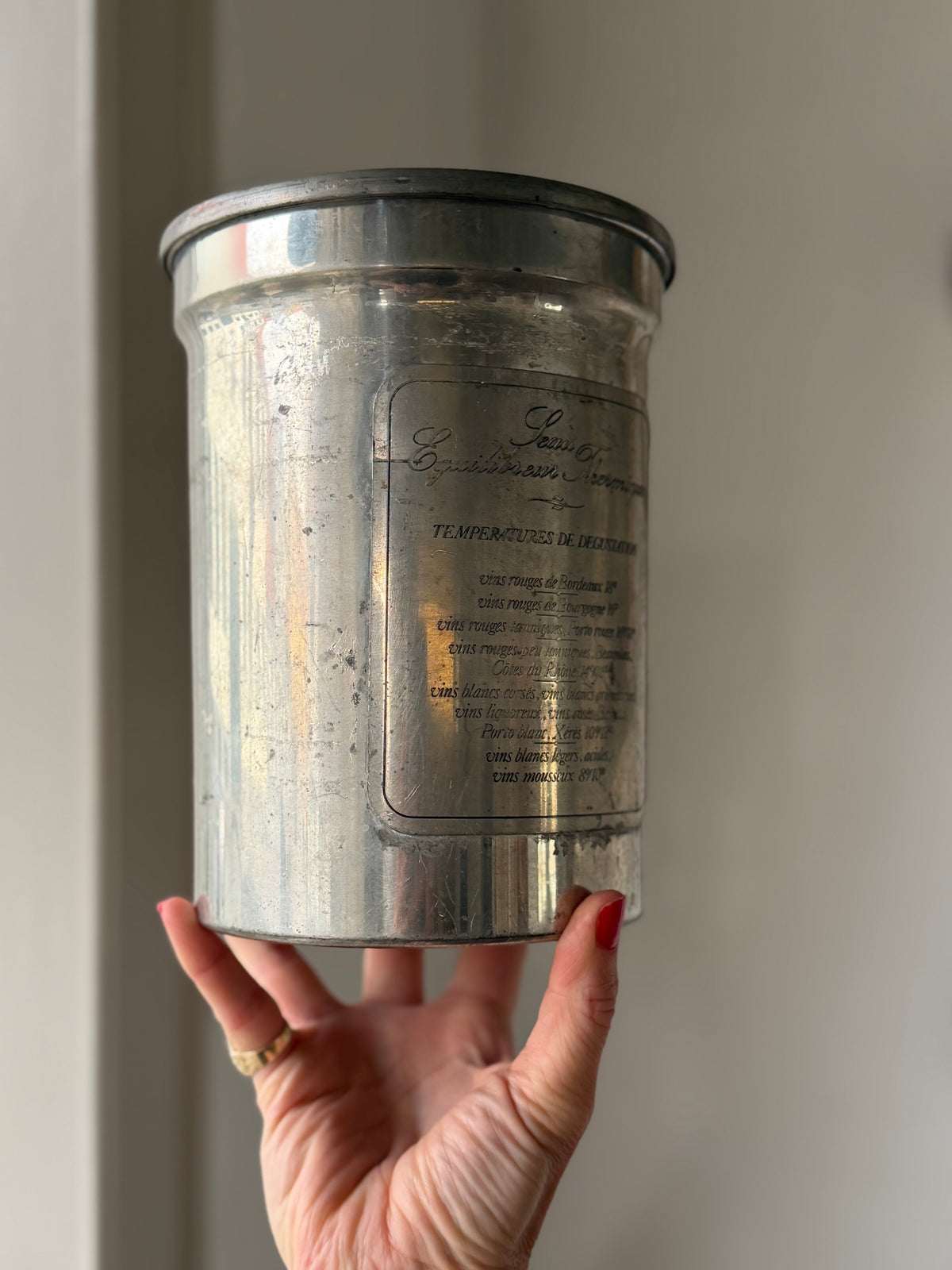 Fransk vintage vinkøler i tin – Original Les Étains du Manoir