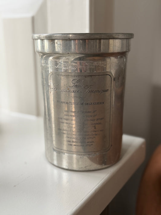 Fransk vintage vinkøler i massivt tin fra Les Étains du Manoir