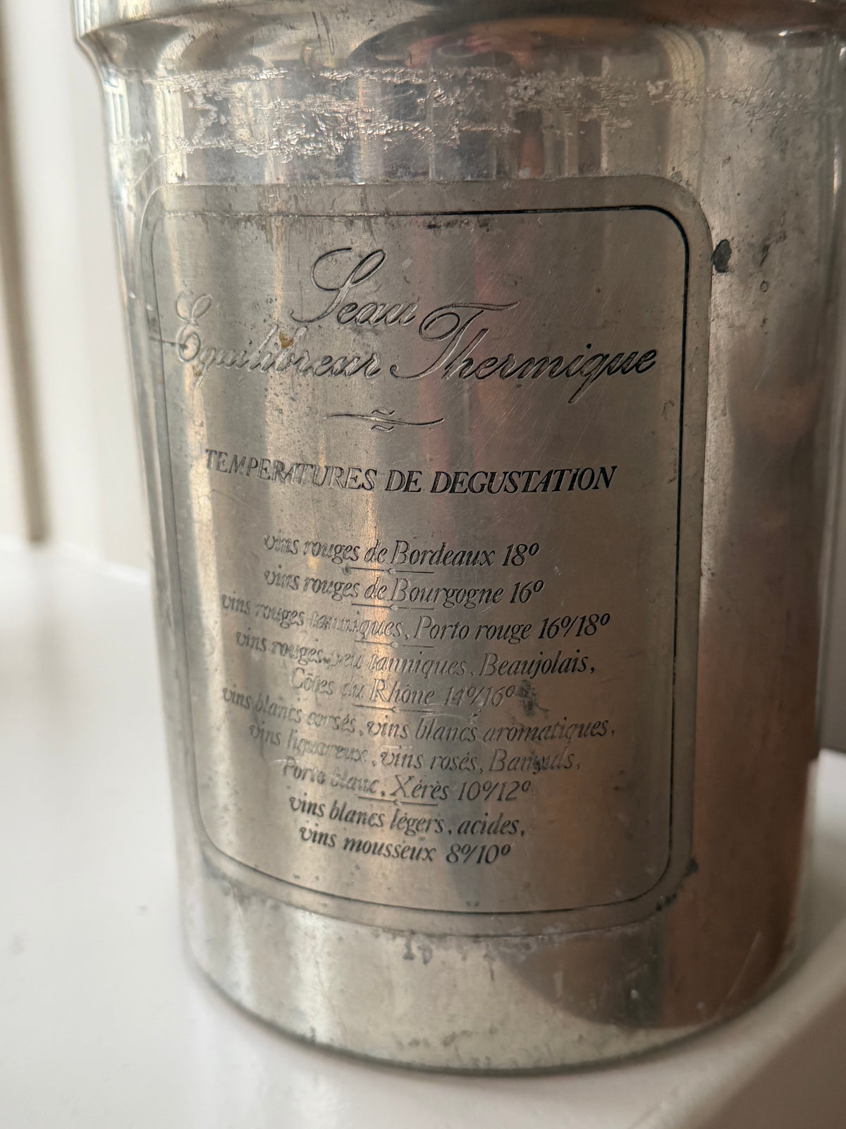 Fransk vintage vinkøler i tin – Original Les Étains du Manoir