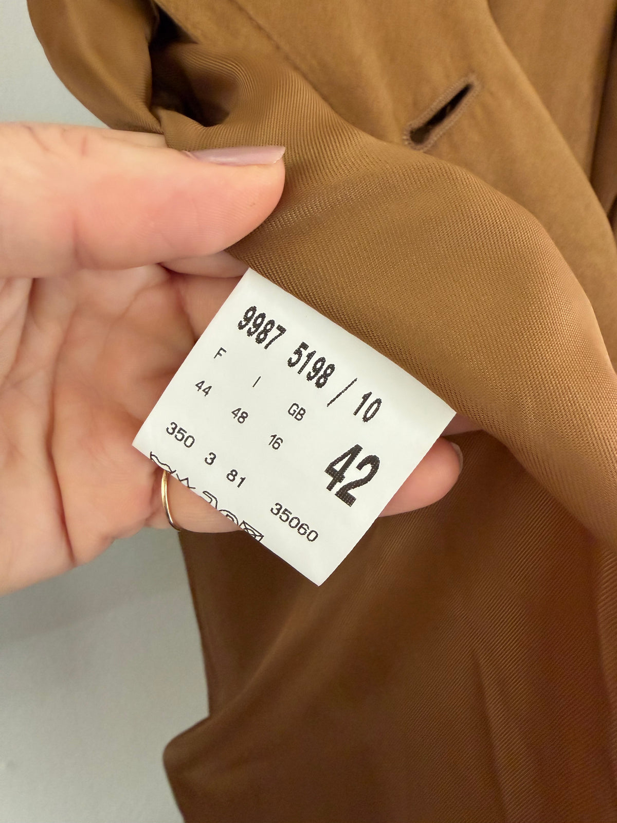 Vintage trenchcoat i cognacfarvet faux suede