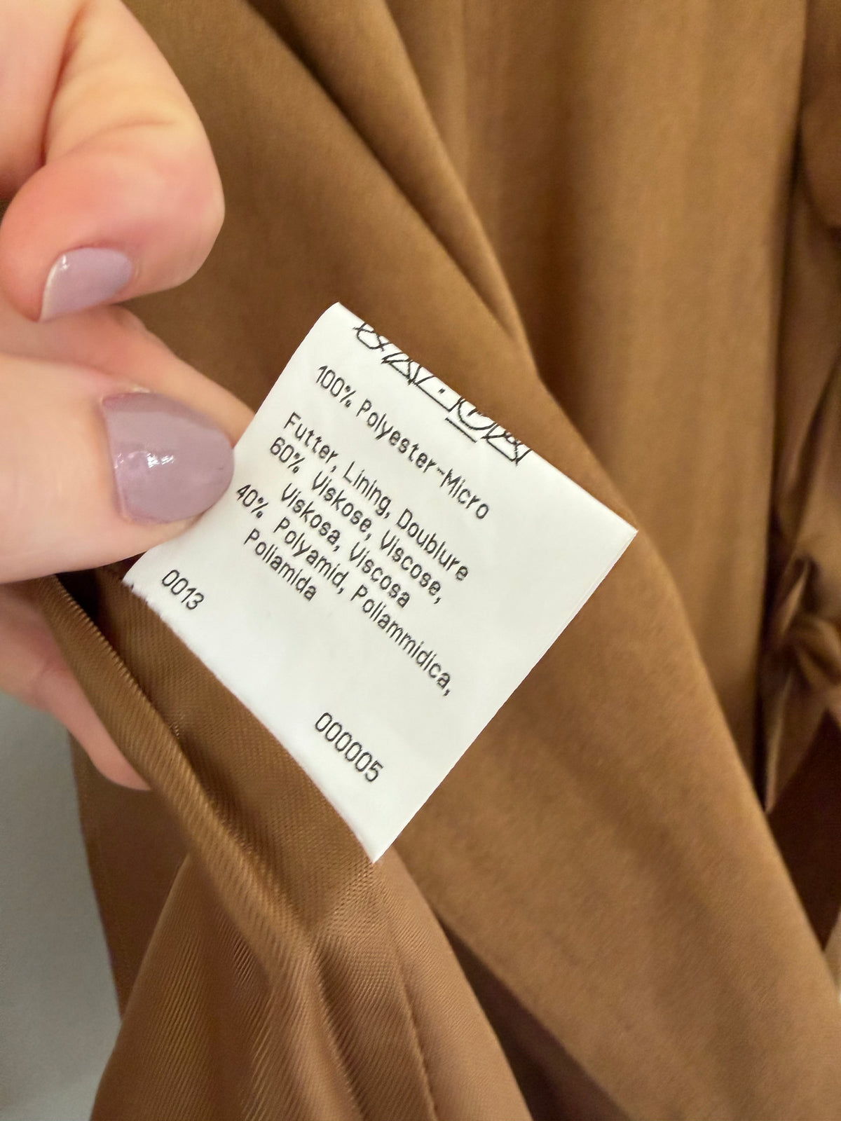 Vintage trenchcoat i cognacfarvet faux suede