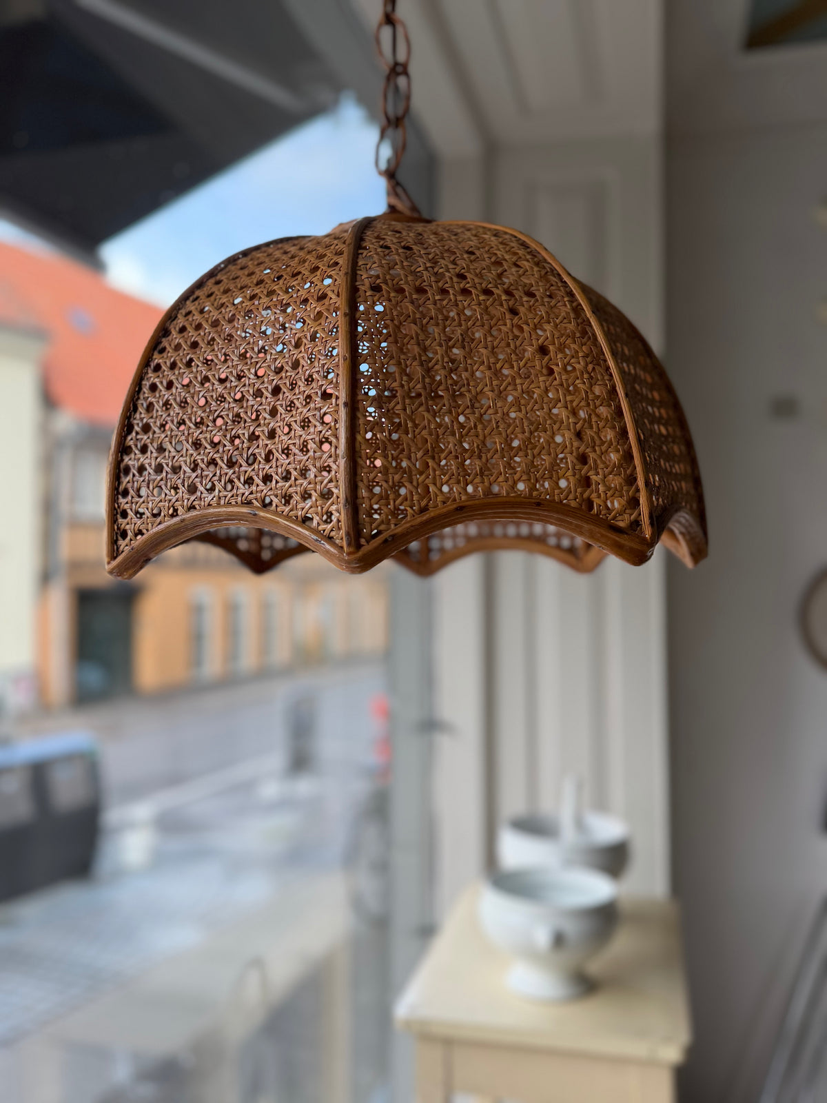 Fransk vintage lampeskærm af fransk flet