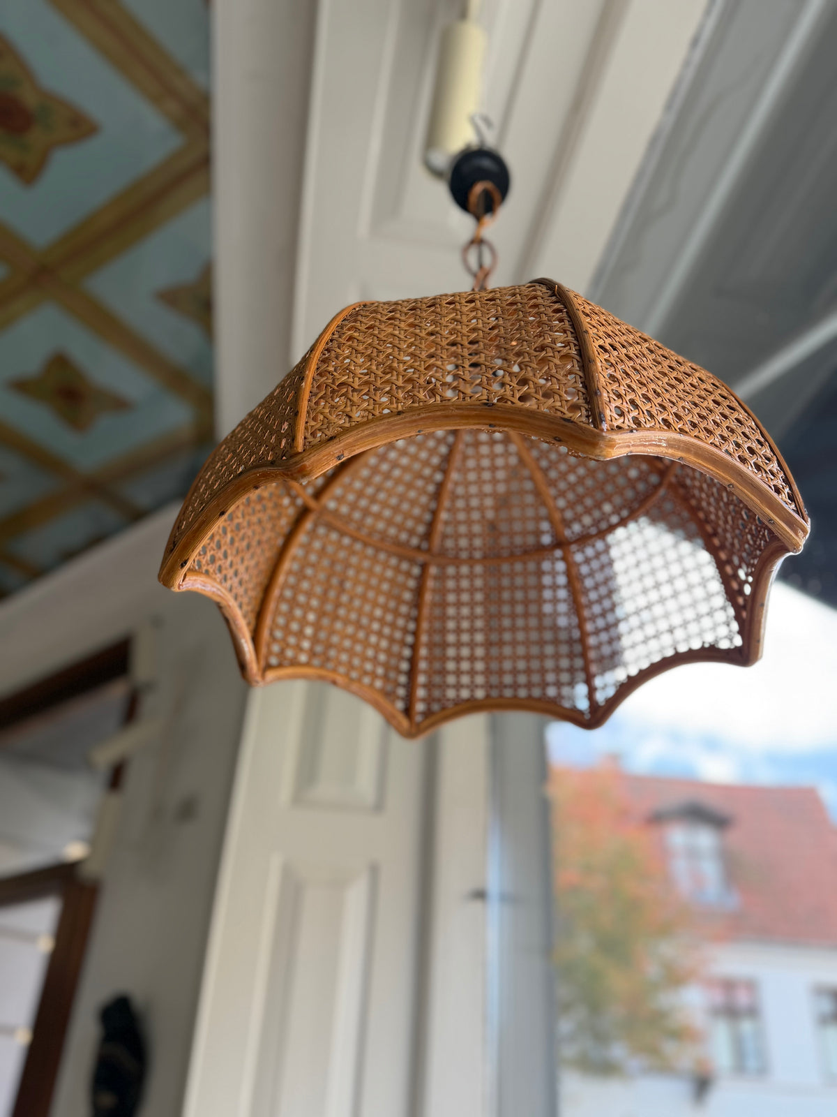 Fransk vintage lampeskærm af fransk flet