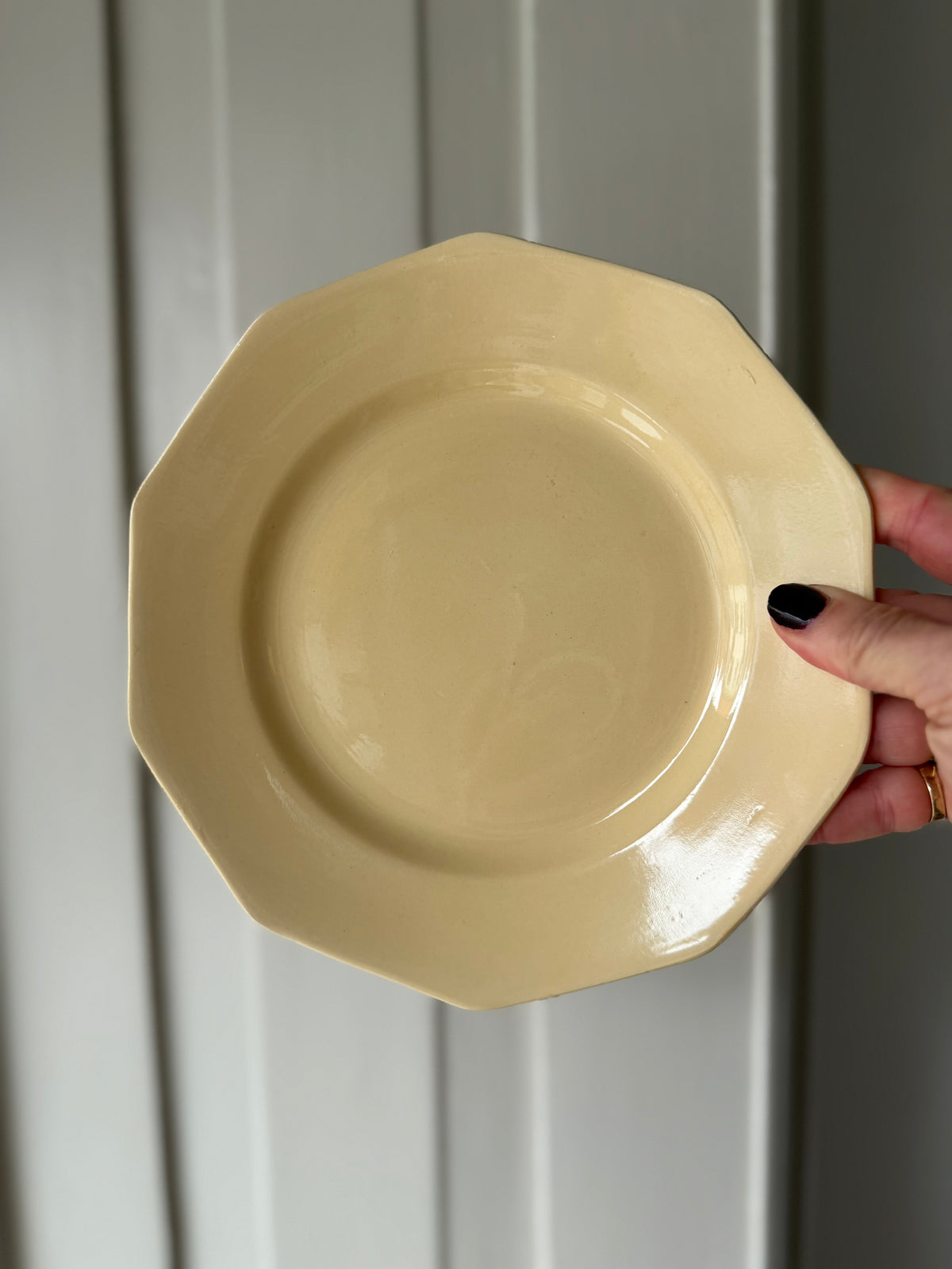 Franske vintage frokosttallerkner - gule