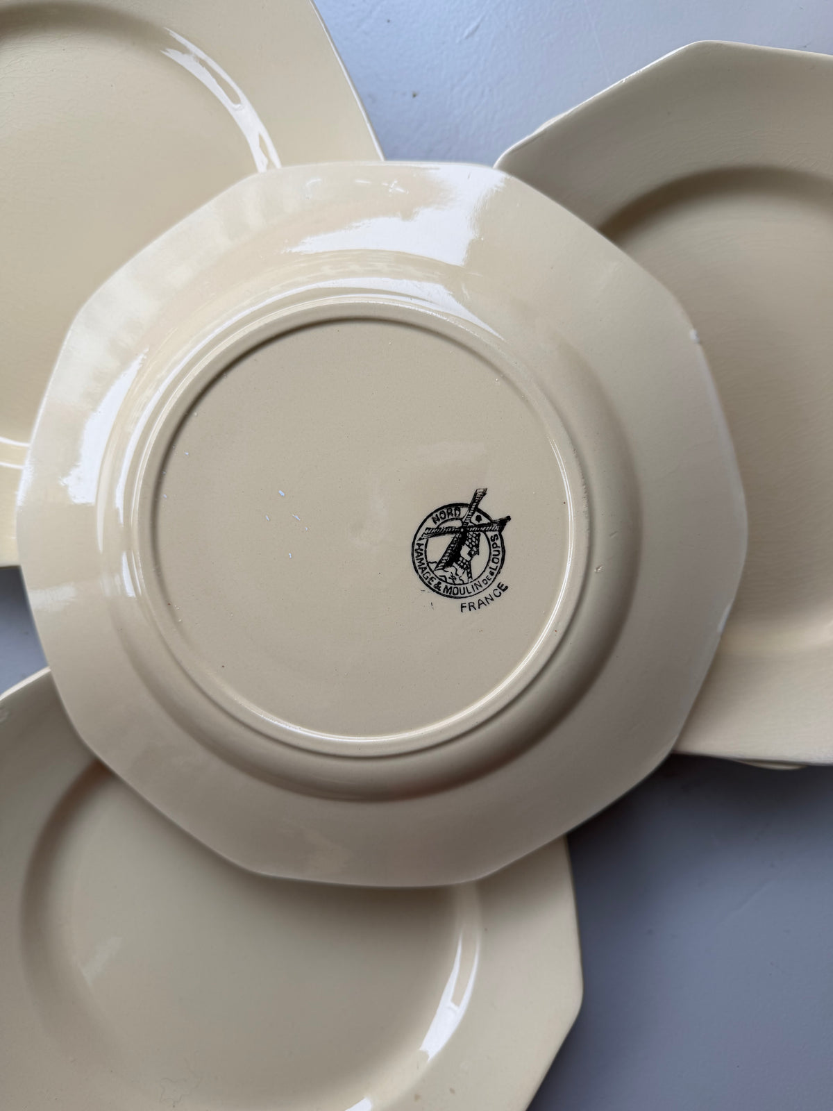 Franske vintage frokosttallerkner - gule