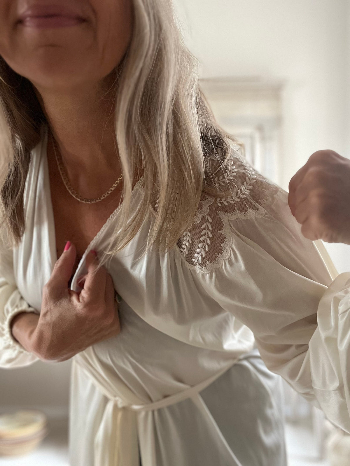 Fransk vintage robe / morgenkåbe