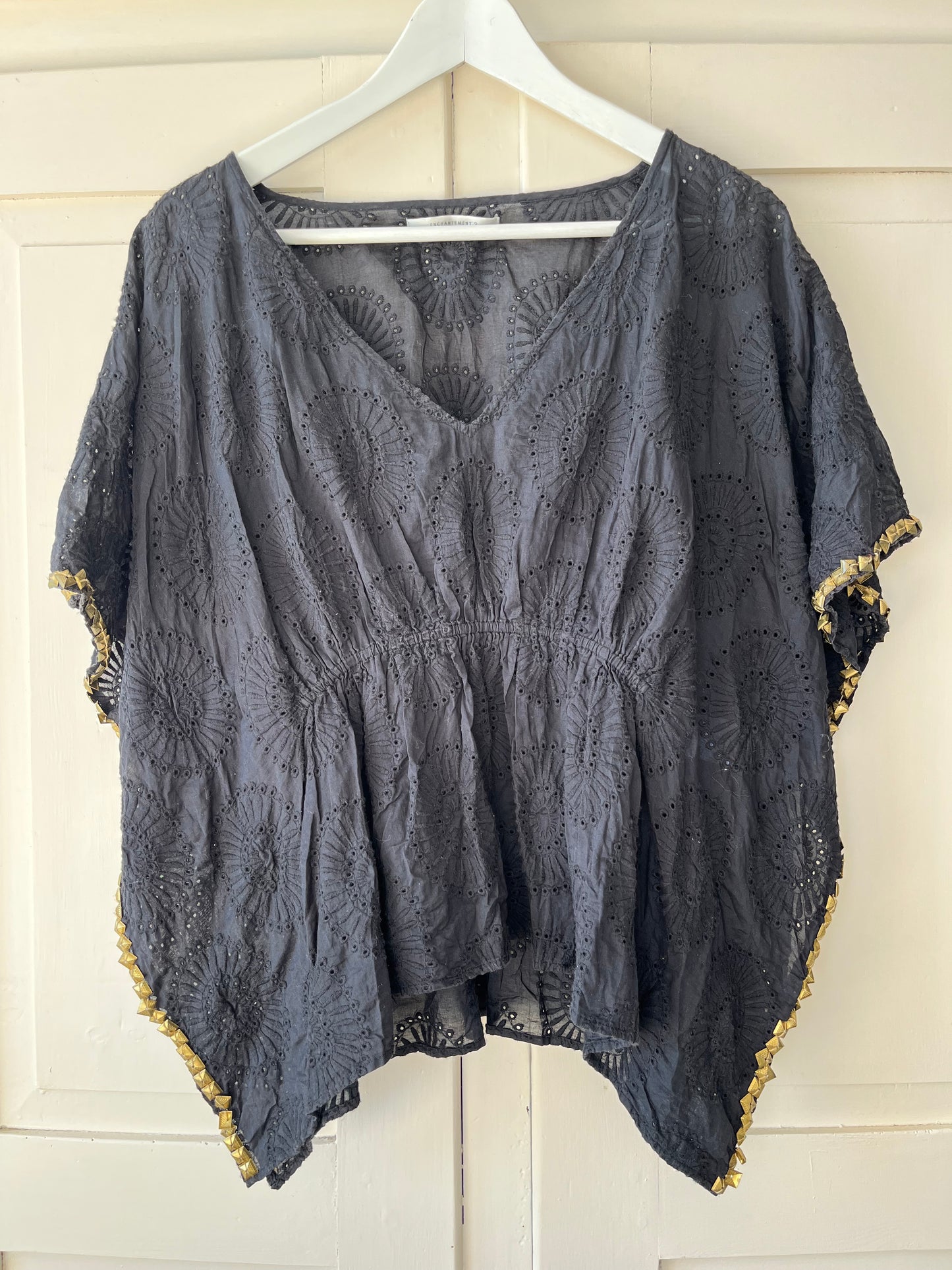 Fransk vintage bluse med pailetter