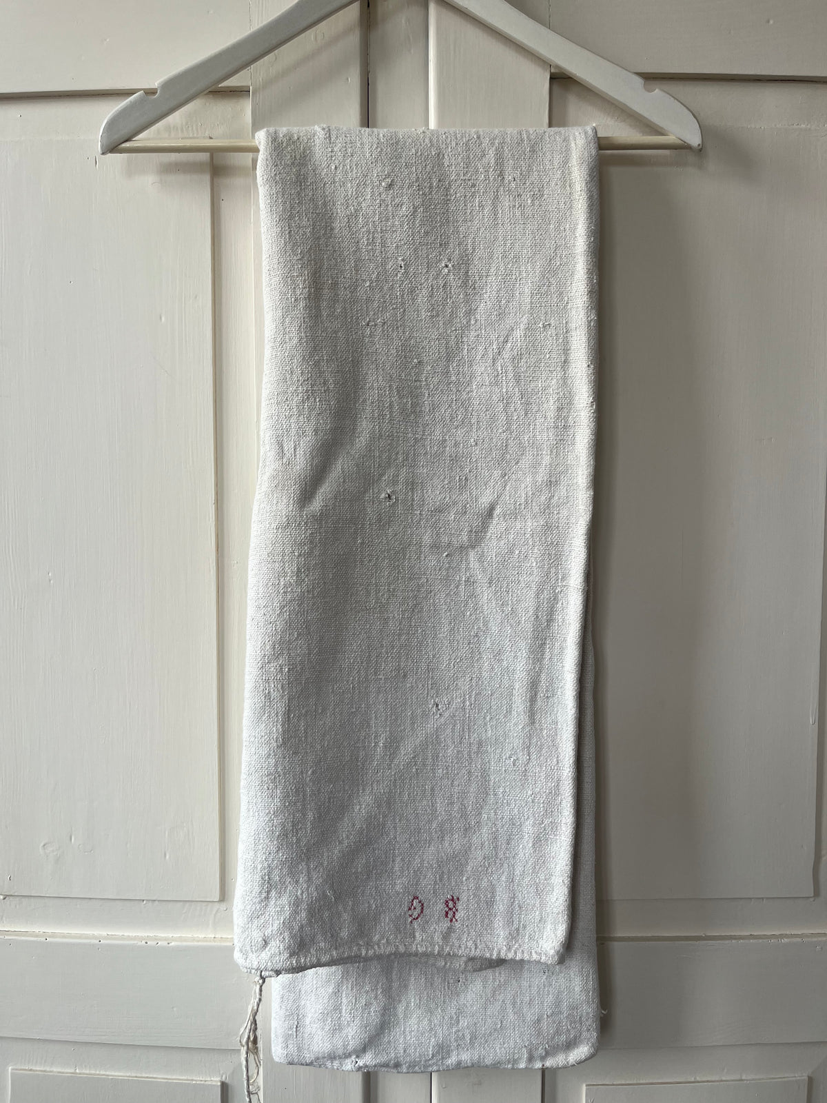Fransk vintage hørdug med initialer