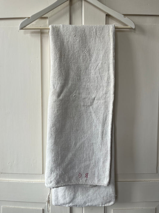 Fransk vintage hørdug med initialer