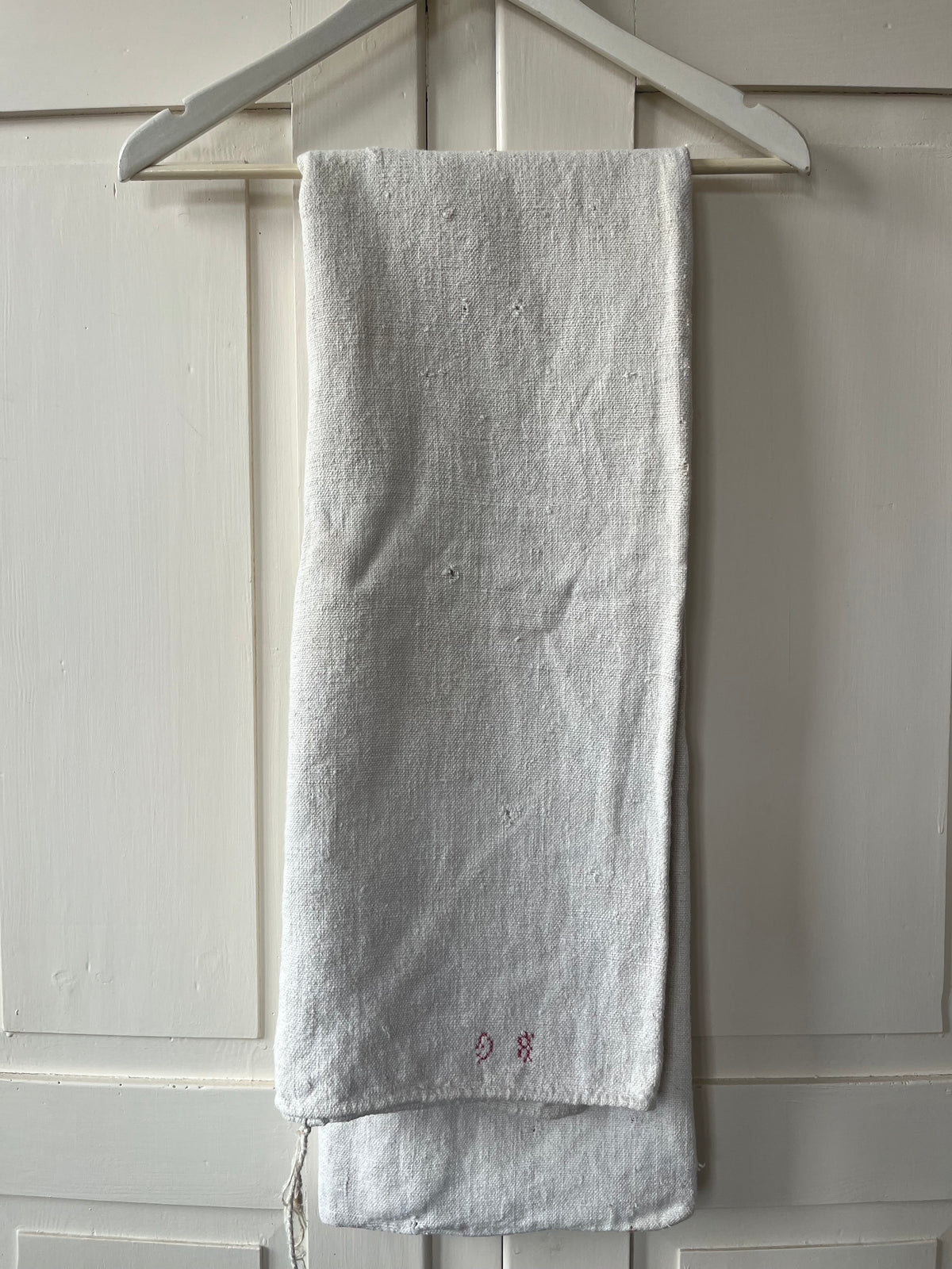 Fransk vintage hørdug med initialer