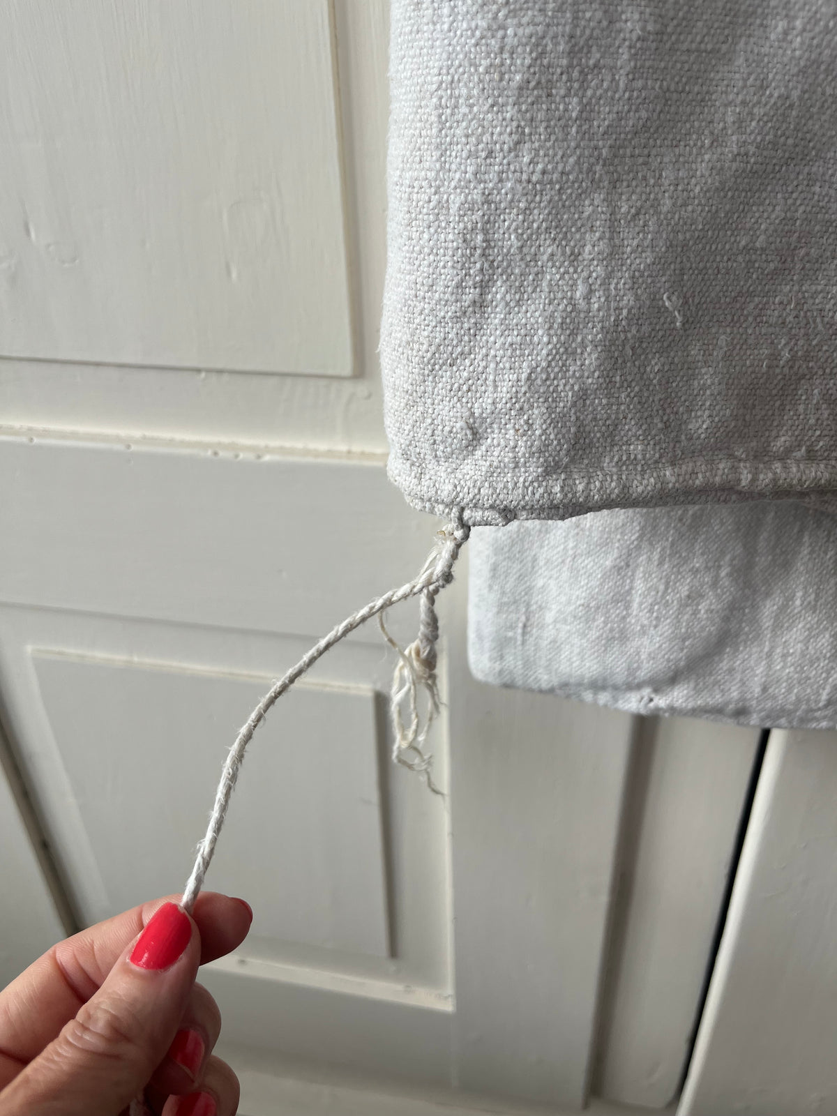 Fransk vintage hørdug med initialer