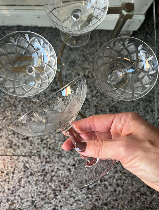 Vintage champagneskåle
