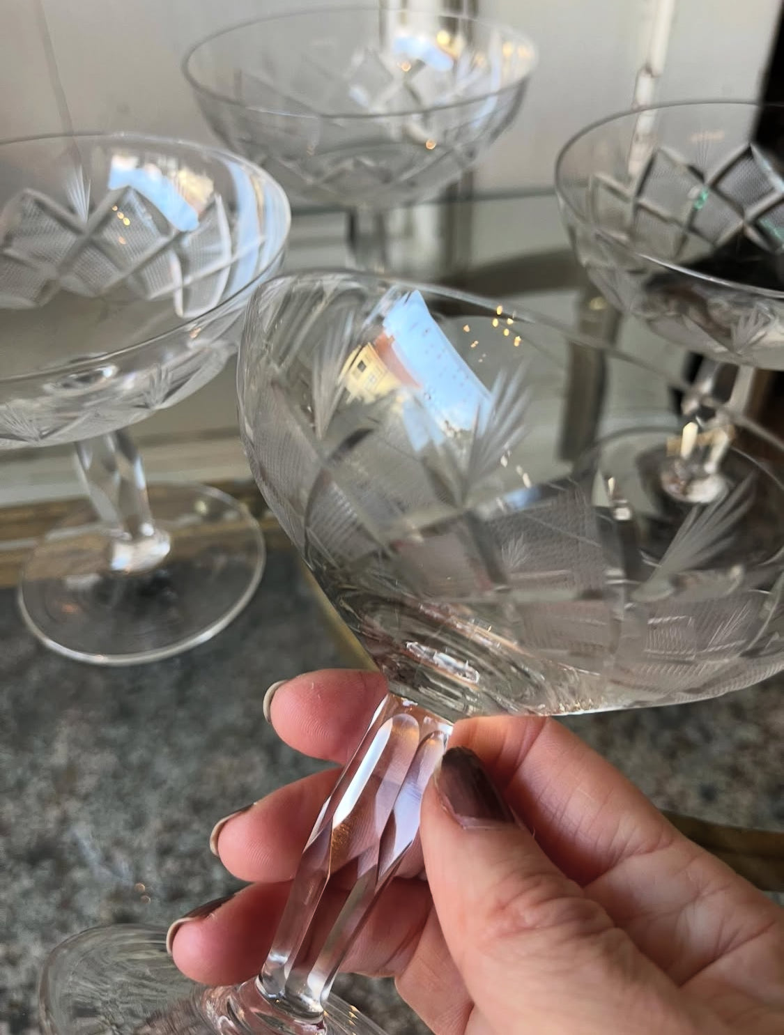 Vintage champagneskåle